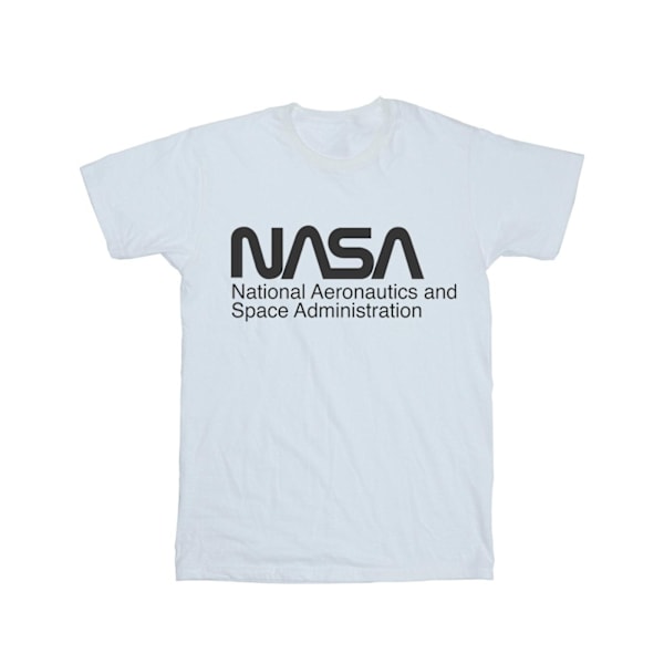 NASA Dam/Damer Logo Enfärgad Bomull Boyfriend T-shirt S Vit White S