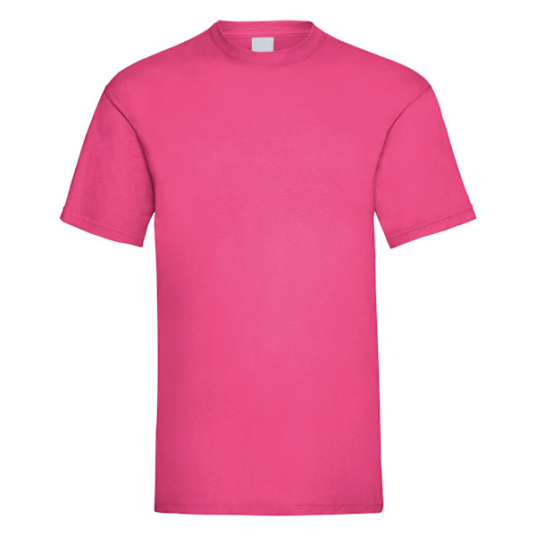 Herr Value Kortärmad Casual T-shirt Stor Stark Rosa Hot Pink Large