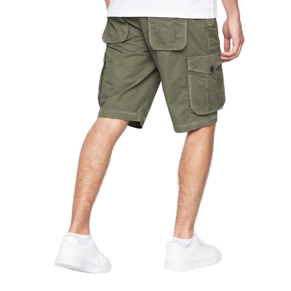 Crosshatch Kyron Cargo Shorts 34R Oliv Olive 34R