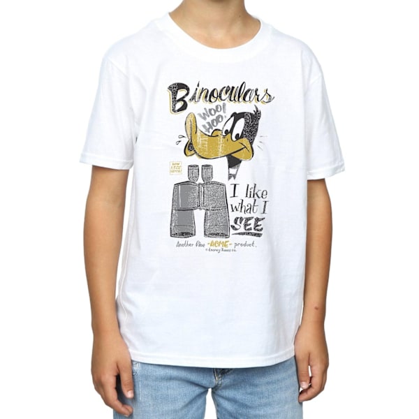 Looney Tunes Pojkar Daffy Duck Kikare T-shirt 7-8 År Vit White 7-8 Years