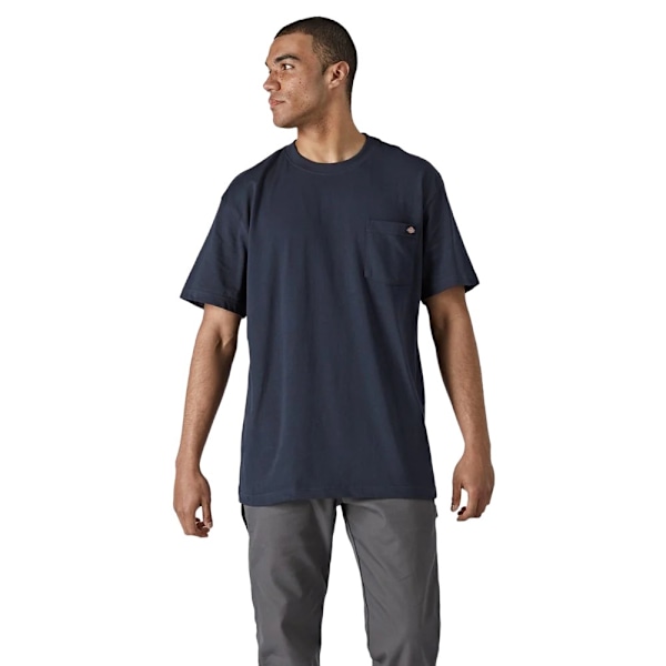 Dickies Herr T-shirt i Bomull, Kortärmad, Storlek L, Marinblå Navy Blue L