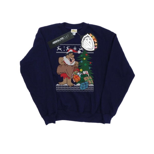 The Flintstones Dam/Damer Jul Fair Isle Sweatshirt XX Navy Blue XXL