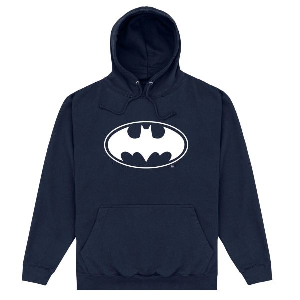 Batman Unisex Adult Monochrome Logo Hoodie XXL Marinblå Navy Blue XXL