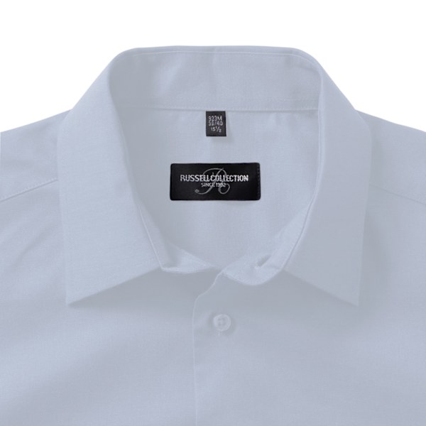 Russell Collection Herr Kortärmad Easy Care Skräddarsydd Oxford Oxford Blue 17inch