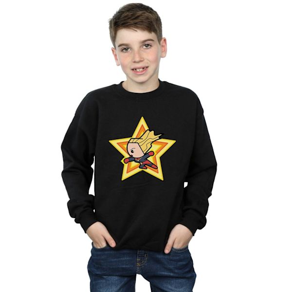 Marvel Boys Kawaii Captain Marvel Sweatshirt 7-8 år Svart Black 7-8 Years