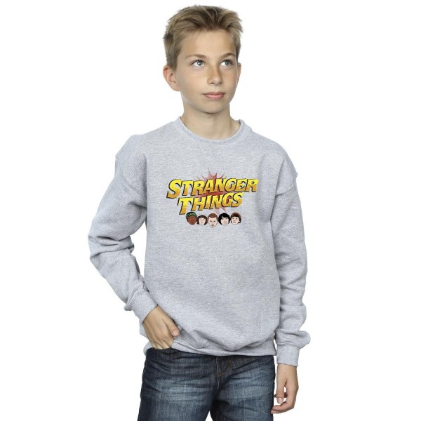 Netflix Boys Stranger Things Comic Heads Sweatshirt 12-13 år Sports Grey 12-13 Years