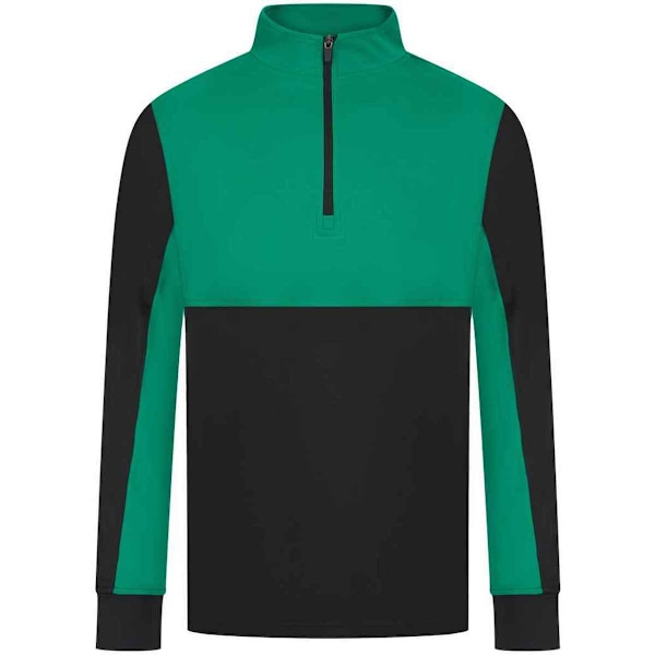 Finden & Hales Herr Quarter Zip Träningsjacka S Svart/Smaragdgrön Black/Emerald S