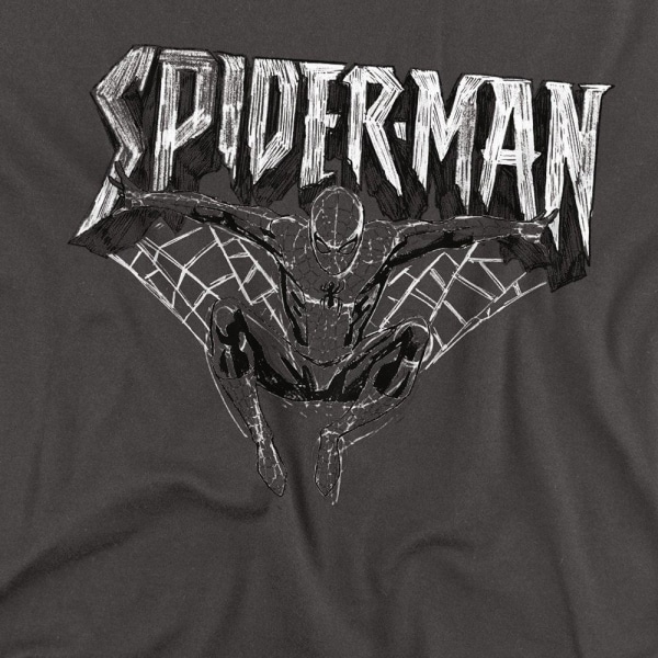 Spider-Man Mens Sketch T-Shirt M Charcoal Charcoal M