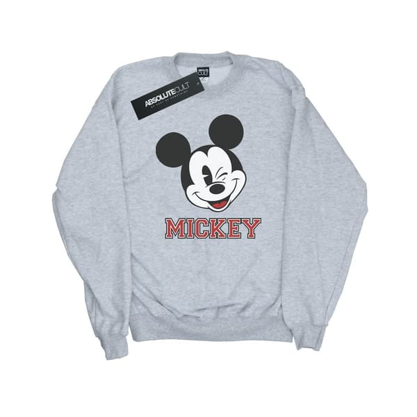 Disney Dam/Kvinnor Mickey Mouse Ansikte Sweatshirt S Heather Grå Heather Grey S