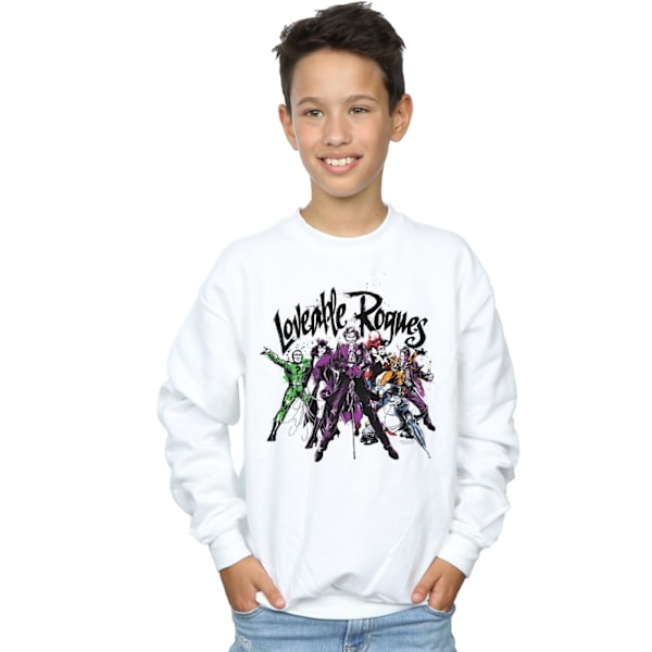 DC Comics Boys Batman Loveable Rogues Sweatshirt 3-4 år Vit White 3-4 Years