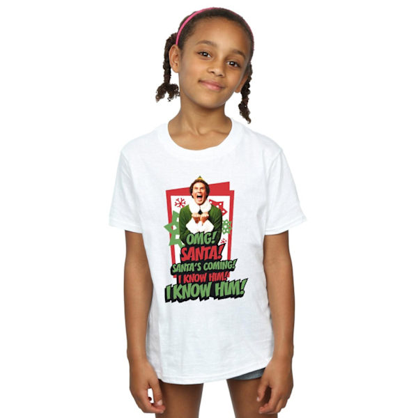 Elf Girls OMG Santa Bomull T-shirt 12-13 år Vit White 12-13 Years