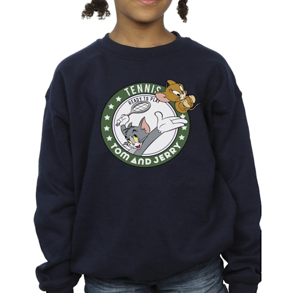 Tom And Jerry Girls Tennis Ready To Play Sweatshirt 7-8 År N Navy Blue 7-8 Years