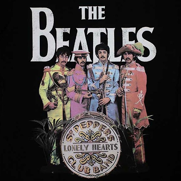 The Beatles Dam T-shirt för kvinnor/damer Sgt Pepper M Svart Black M