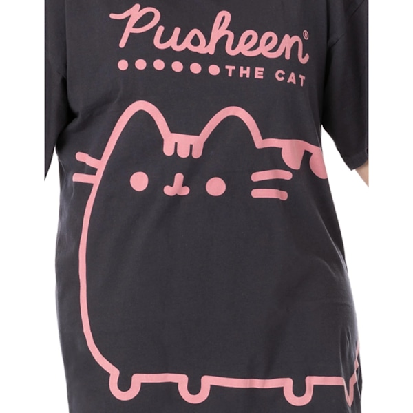 Pusheen Oversize T-shirtklänning för damer 3XL Charcoal Grey Charcoal Grey/Pink 3XL