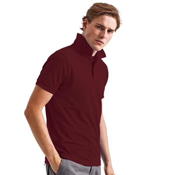Asquith & Fox Herr Klassisk Polotröja i Ekologisk Bomull M Bourgogne Burgundy M