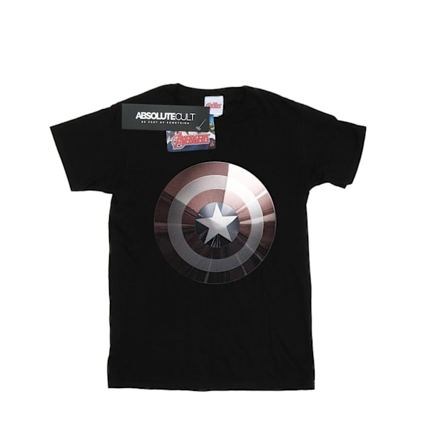 Marvel Herr Captain America Shield Shiny T-Shirt S Svart Black S