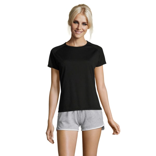 SOLS Sportig kortärmad T-shirt dam/dam XL Svart Black XL
