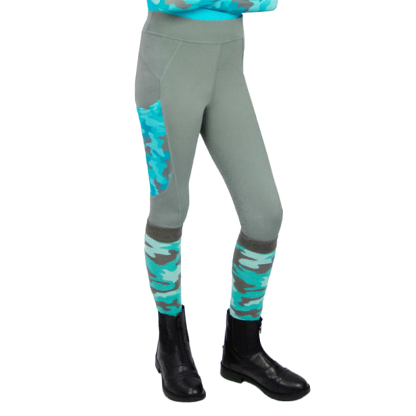 Hy Childrens/Kids DynaForce Ridtights 7-8 år Pacif Pacific Blue/Grey 7-8 Years
