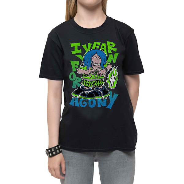 Billie Eilish Barn/Barn Agony Bomull T-shirt 5-6 År Svart Black 5-6 Years