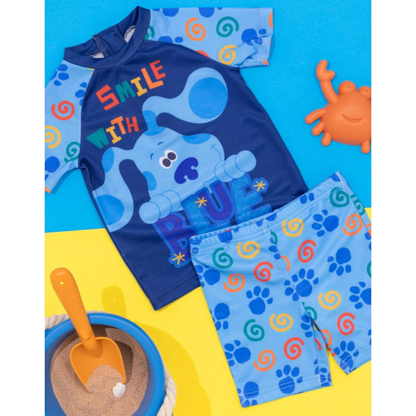Blue's Clues & You! Pojkars tvådelad baddräkt 18-24 månader Blå Blue 18-24 Months