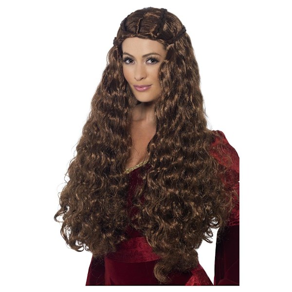 Smiffys Dam/Kvinnor Medeltida Prinsessa Peruk One Size Brun Brown One Size