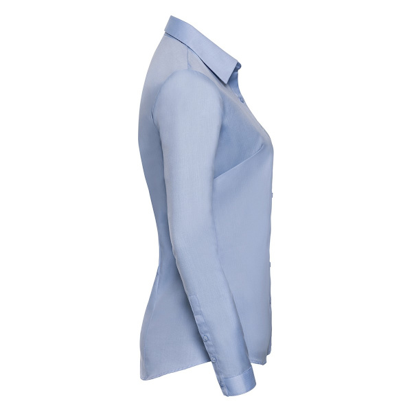 Russell Collection Dam/Dam Herringbone Långärmad Skjorta Light Blue 12 UK