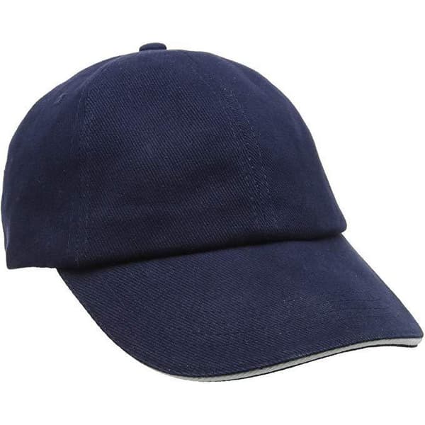 Result Unisex Lågprofil Tung Borstad Bomulls Basebollkeps Wit Navy/White One Size