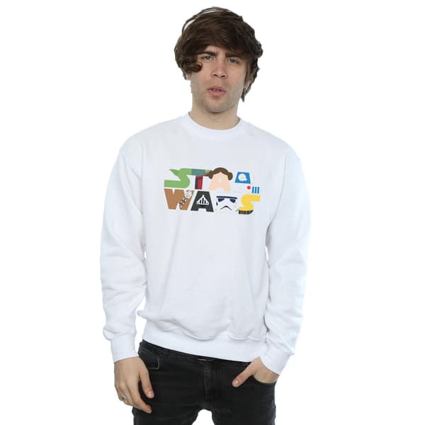 Star Wars Herr Character Logo Sweatshirt L Vit White L