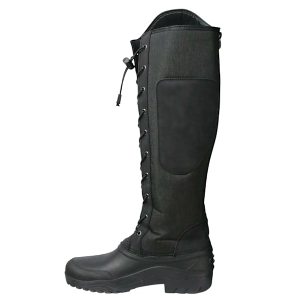 Hy Dam/Dam Mont Maudit Läder Långa Ridstövlar 4 UK Bla Black/Grey 4 UK
