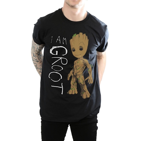 Marvel herr Guardians Of The Galaxy I Am Groot Scribbles T-Shir Black 3XL