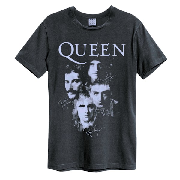 Amplified Unisex Adult Autographs Queen T-shirt XS Charcoal Charcoal XS