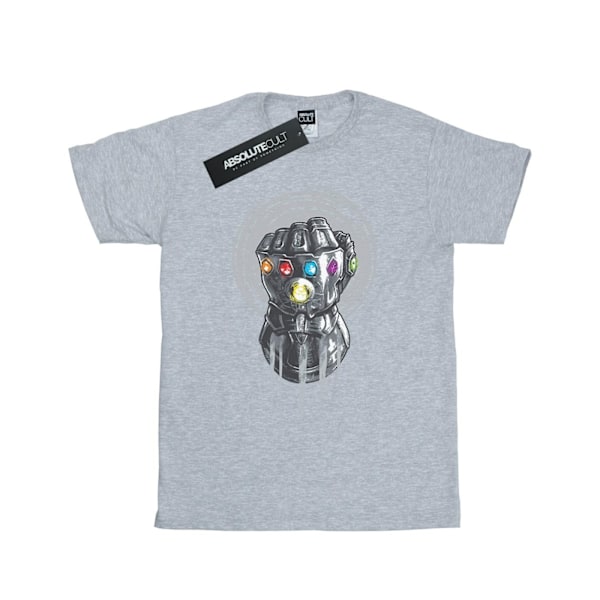 Marvel Girls Avengers Infinity War Power Fist Bomull T-shirt 5- Sports Grey 5-6 Years