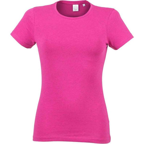 SF Dam/Dam Feel Good Heather Stretch T-Shirt S Rosa Pink S