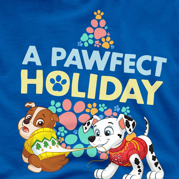 Paw Patrol Herr En Perfekt Jul Rubble & Marshall Jul T-shirt Royal Blue L