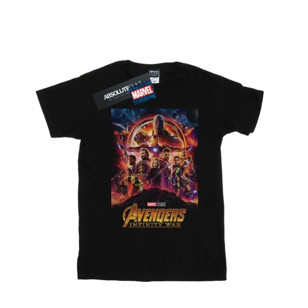 Marvel Girls Avengers Infinity War Poster Bomull T-shirt 5-6 år Black 5-6 Years