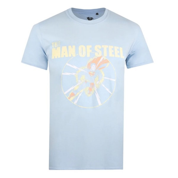 Superman Mens Man Of Steel T-Shirt XL Ljusblå Light Blue XL