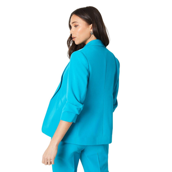 Dorothy Perkins Petite Ruched Blazer för dam/kvinnor 14 UK Turkos Turquoise 14 UK