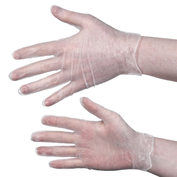 Aurelia Delight PD Clear Powdered Vinyl Handskar (Förpackning om 100) L Clear L
