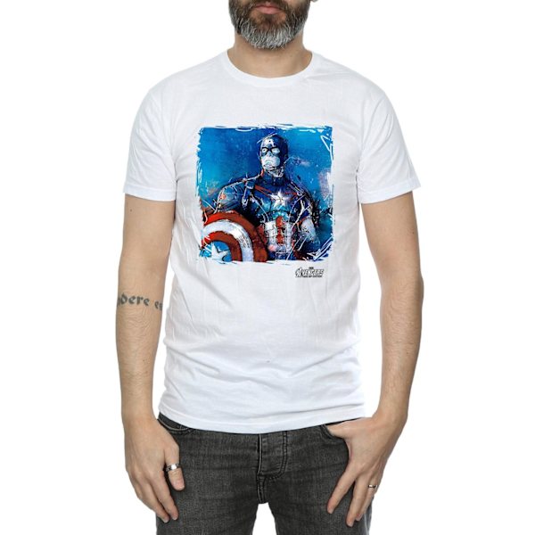 Captain America Art Cotton T-shirt XXL Vit White XXL