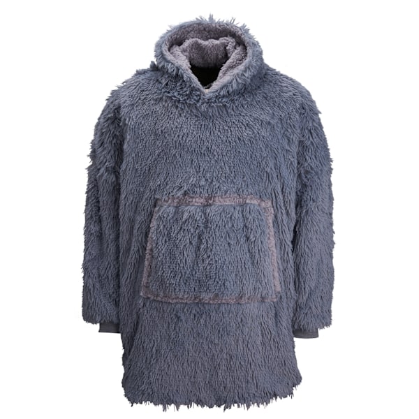 Ribbon Unisex Vuxen Sherpa Vändbar Oversize Hoodie En Storlek Grey One Size