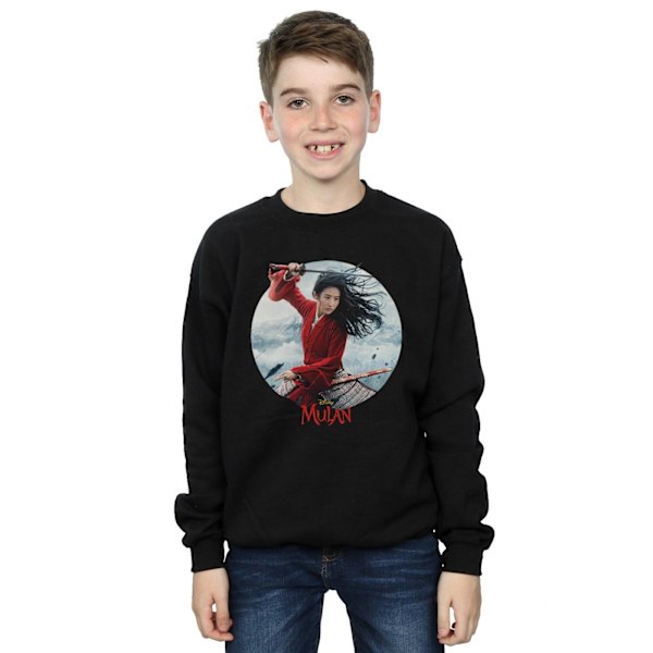 Disney Boys Mulan Movie Sword Poster Sweatshirt 7-8 år Svart Black 7-8 Years