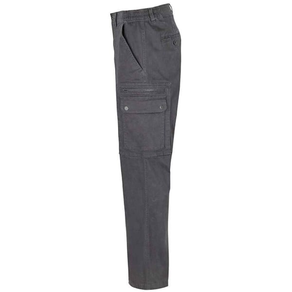 SOLS Herr Docker Stretch Cargo Byxor 40R Mörkgrå Dark Grey 40R