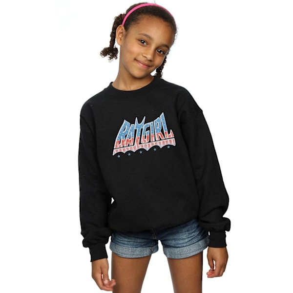 DC Comics Girls Batgirl American Logo Sweatshirt 9-11 år Bla Black 9-11 Years