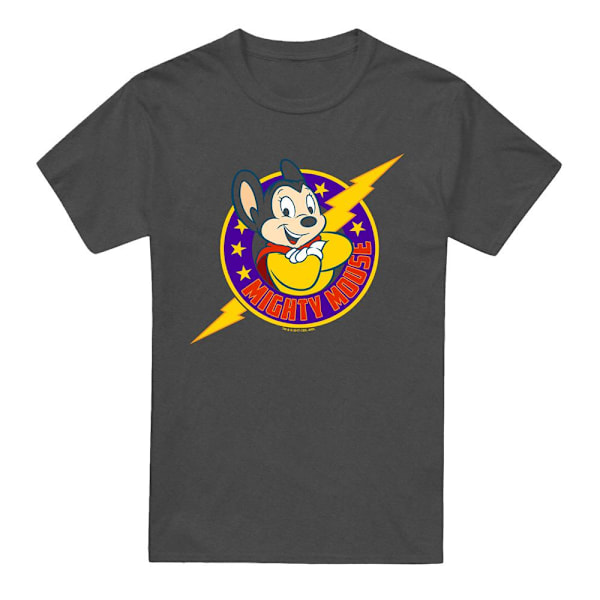 Mighty Mouse Unisex Vuxen Mighty Hero T-Shirt S Kolgrå Charcoal S