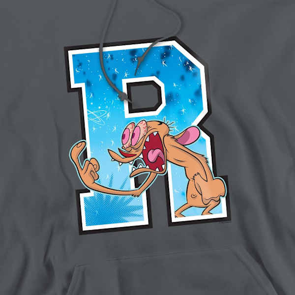 Ren & Stimpy Herr R Is For Ren Hoodie M Kolgrå Charcoal M