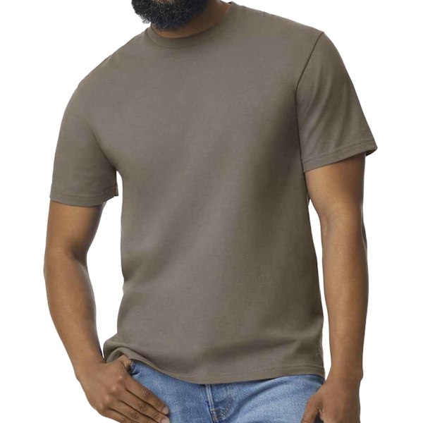 Gildan Herr Midweight Soft Touch T-Shirt S Brun Savana Brown Savana S