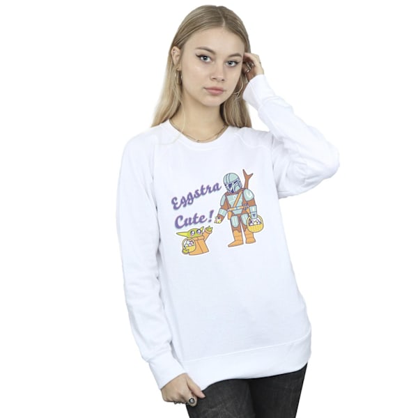 Star Wars Dam/Damer The Mandalorian Eggstra Cute Grogu Sweatshirt White XL