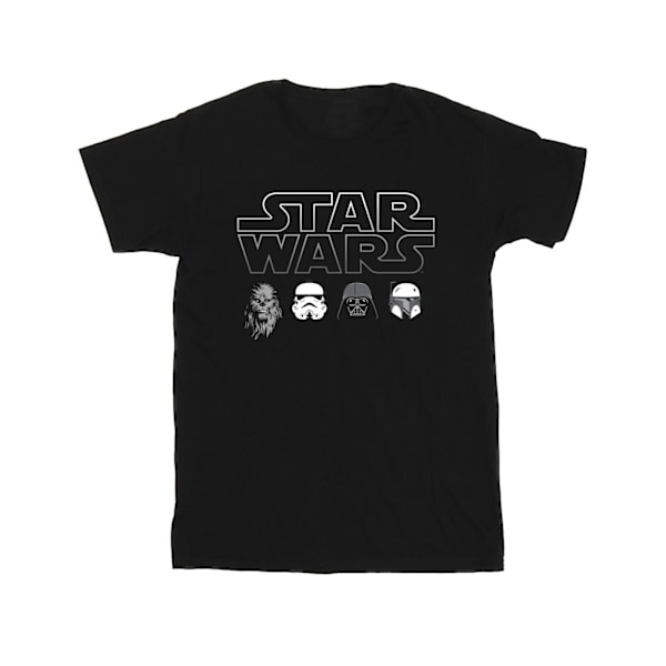 Star Wars Boys Character Heads T-Shirt 5-6 år Svart Black 5-6 Years