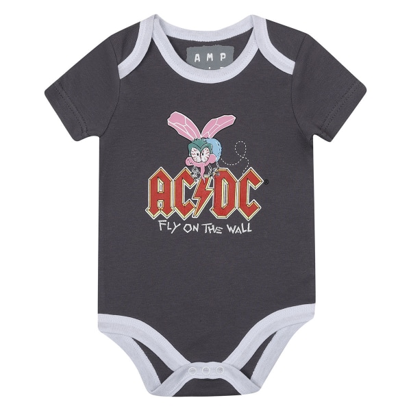 Amplified Baby Fly On The Wall AC/DC Babygrow Set Nyfödd Vit White/Black/Red Newborn