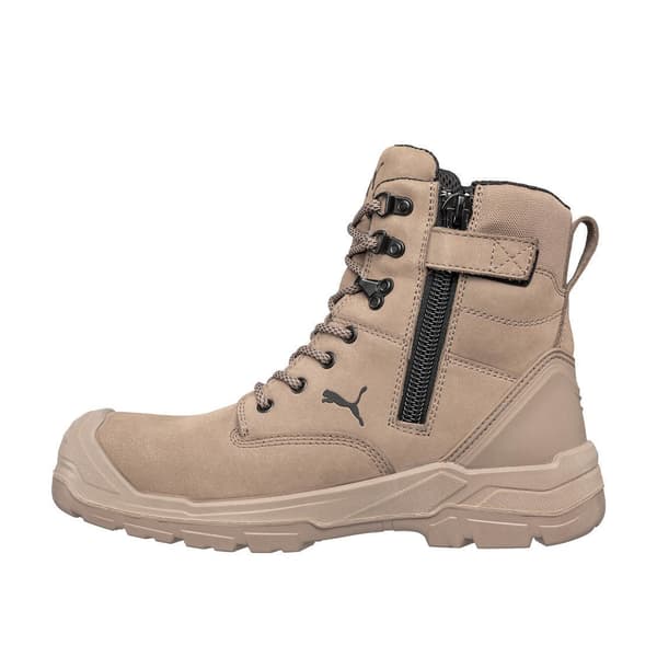 Puma Conquest Lädersäkerhetskängor 9 UK Stone Stone 9 UK